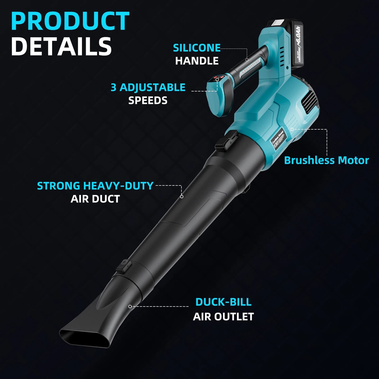 Makita 18V Cordless Leaf Blower | Brushless Motor | High-Velocity Yard Cleanup Tool - Thumbnail 2