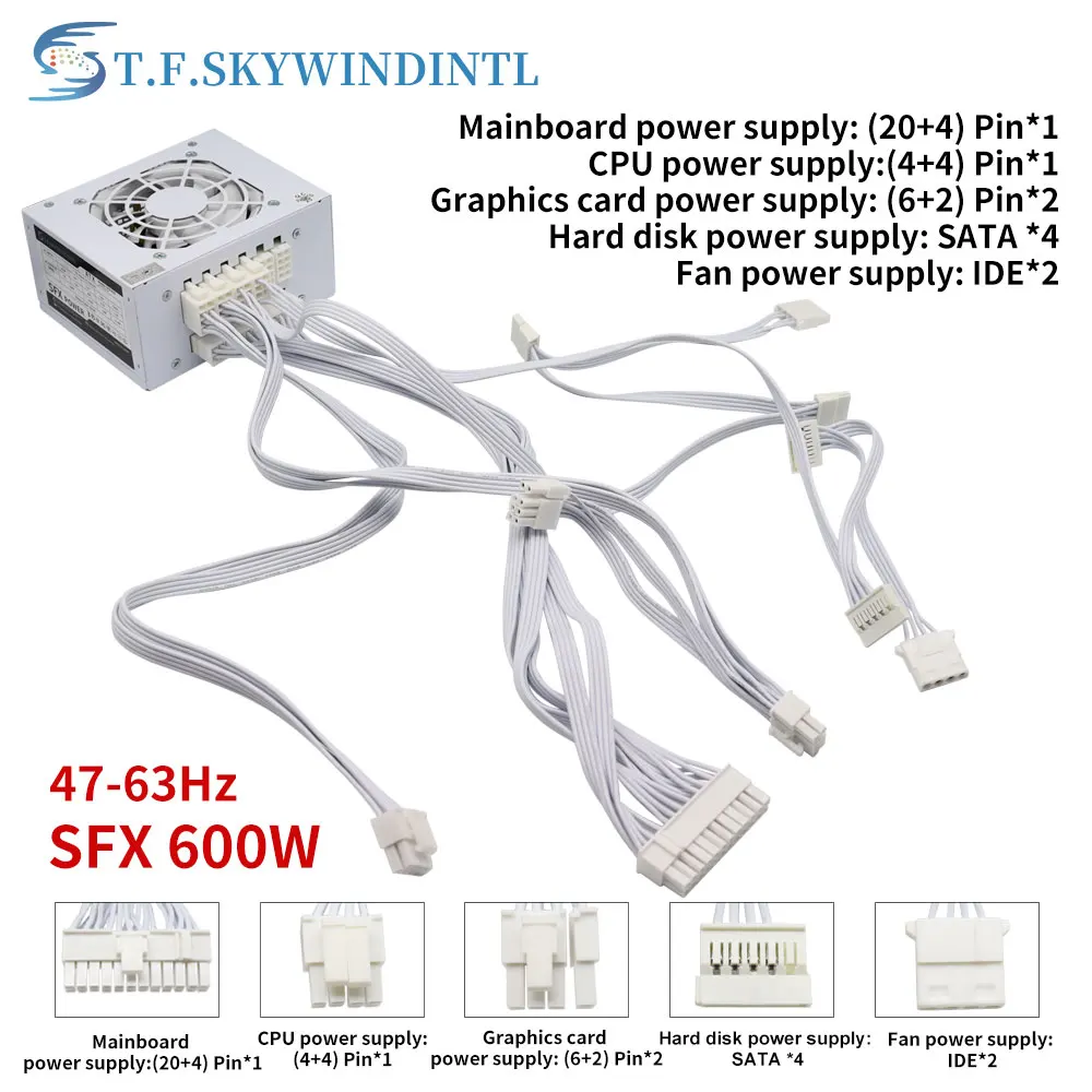 600W SFX Power Supply | Fully Modular Design | Dual CPU & Small Form Factor PC Compatible - Thumbnail 4