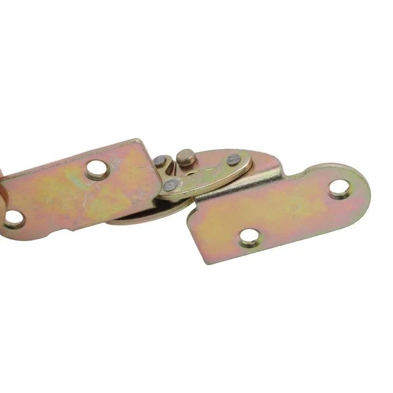 180-degree flap hinge for folding furniture, made of iron with hidden bracket mechanism for tables, desks, or beds.