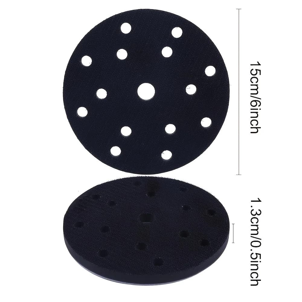 6-Inch Hook & Loop Sanding Disc | 15-Hole Soft Interface Pad for Polishers - Thumbnail 3