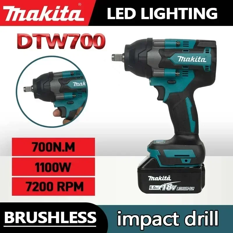 Makita DTW700 Brushless High-Torque Impact Wrench | 18V Cordless Power | Professional-Grade Fastening Tool - Thumbnail 4