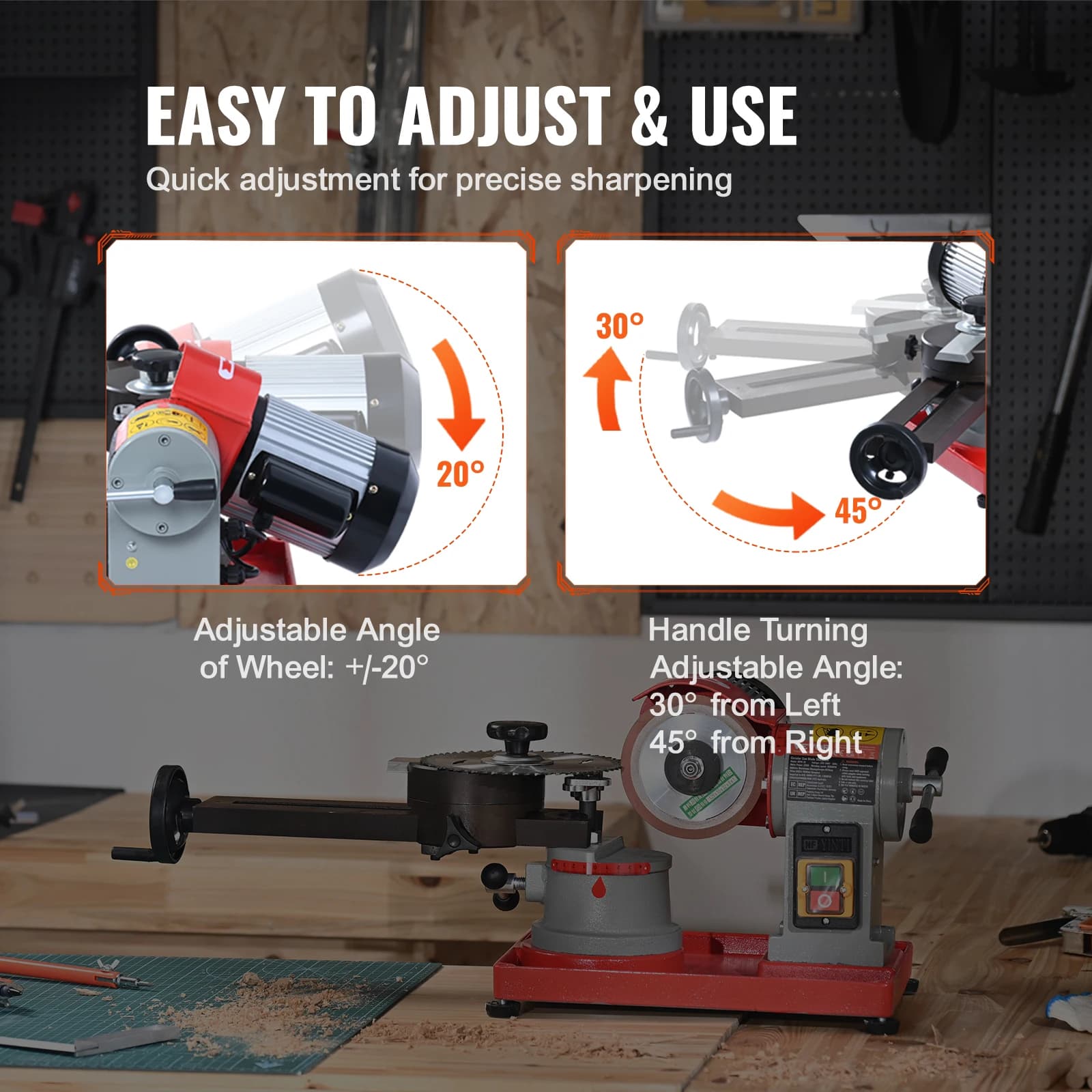 Saw Blade Sharpener | 370W 3600RPM Machine | 5-Inch Carbide Wheel Mill - Thumbnail 4