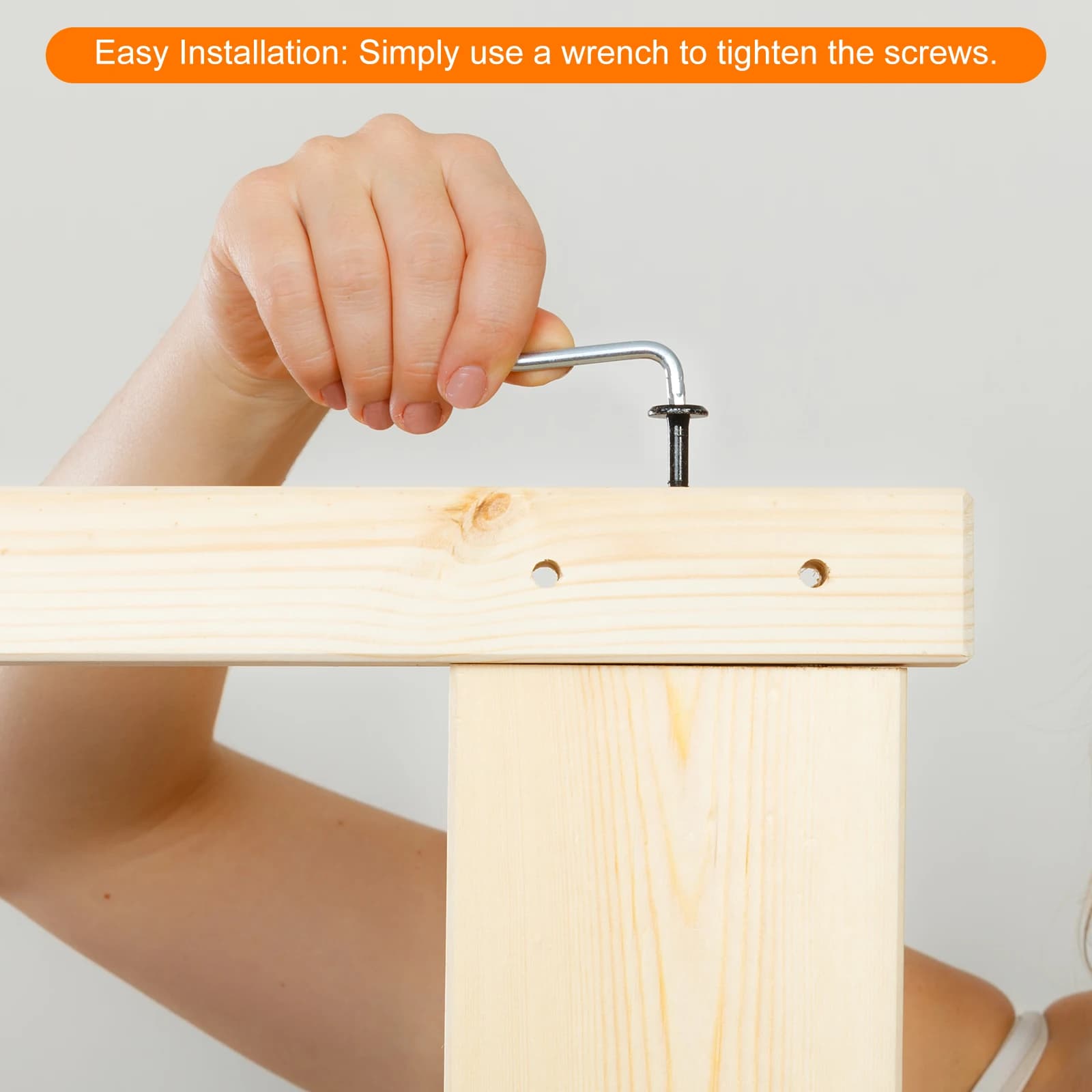 Heavy-Duty Furniture Barrel Nuts | M6x80-120mm with Wrench | For Chairs, Cots & Baby Beds - Thumbnail 5