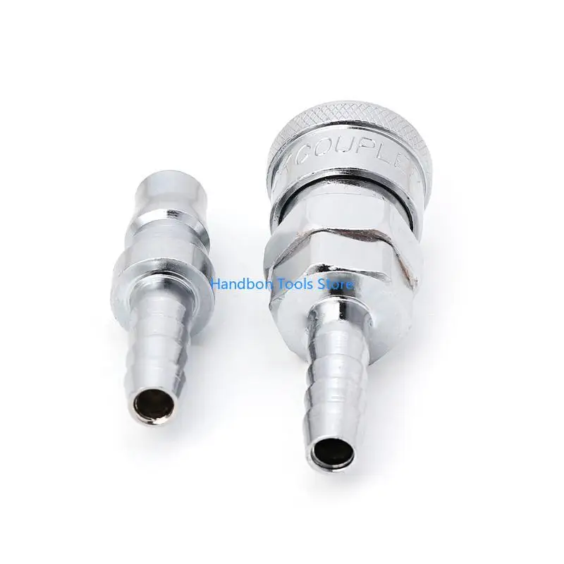 8mm Pneumatic Quick-Connect Coupler Set | 2-Pack for Air Compressor Lines - Thumbnail 2