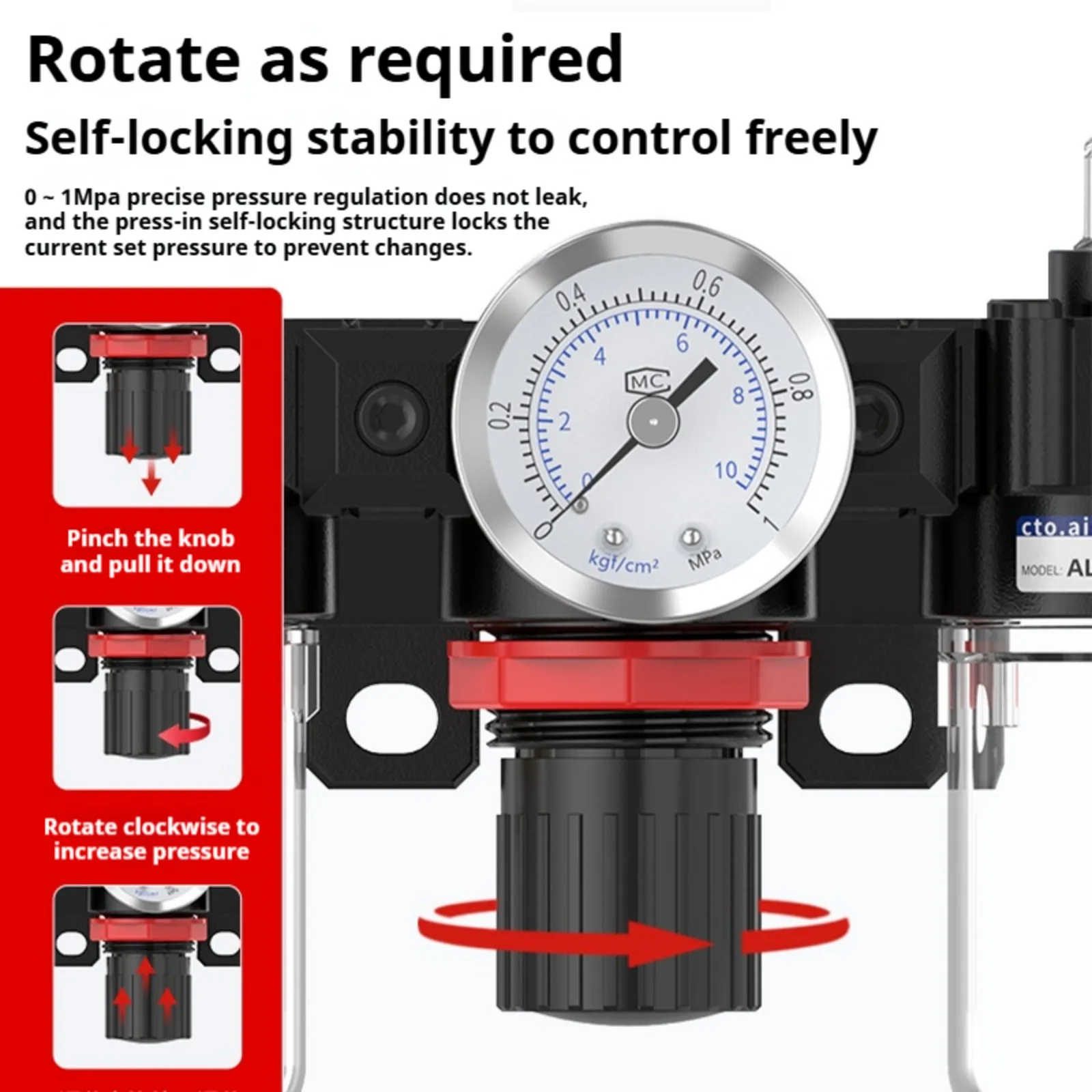 Air Compressor Filter & Regulator Kit | G1/4 Oil-Water Separator & Pressure Control - Thumbnail 6