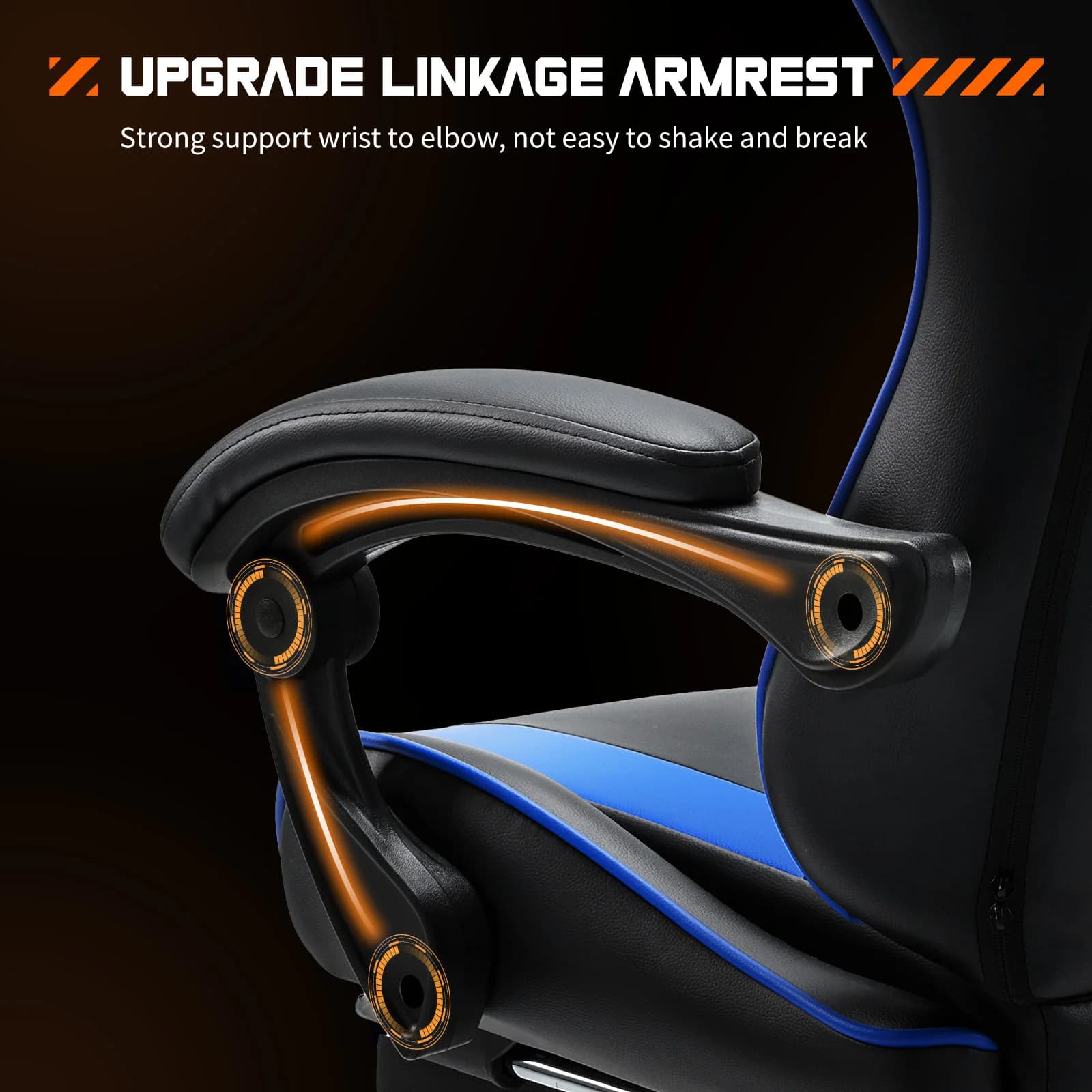 Racing Gaming Chair | Adjustable Lumbar & Headrest Support | PU Leather Swivel Chair - Thumbnail 6