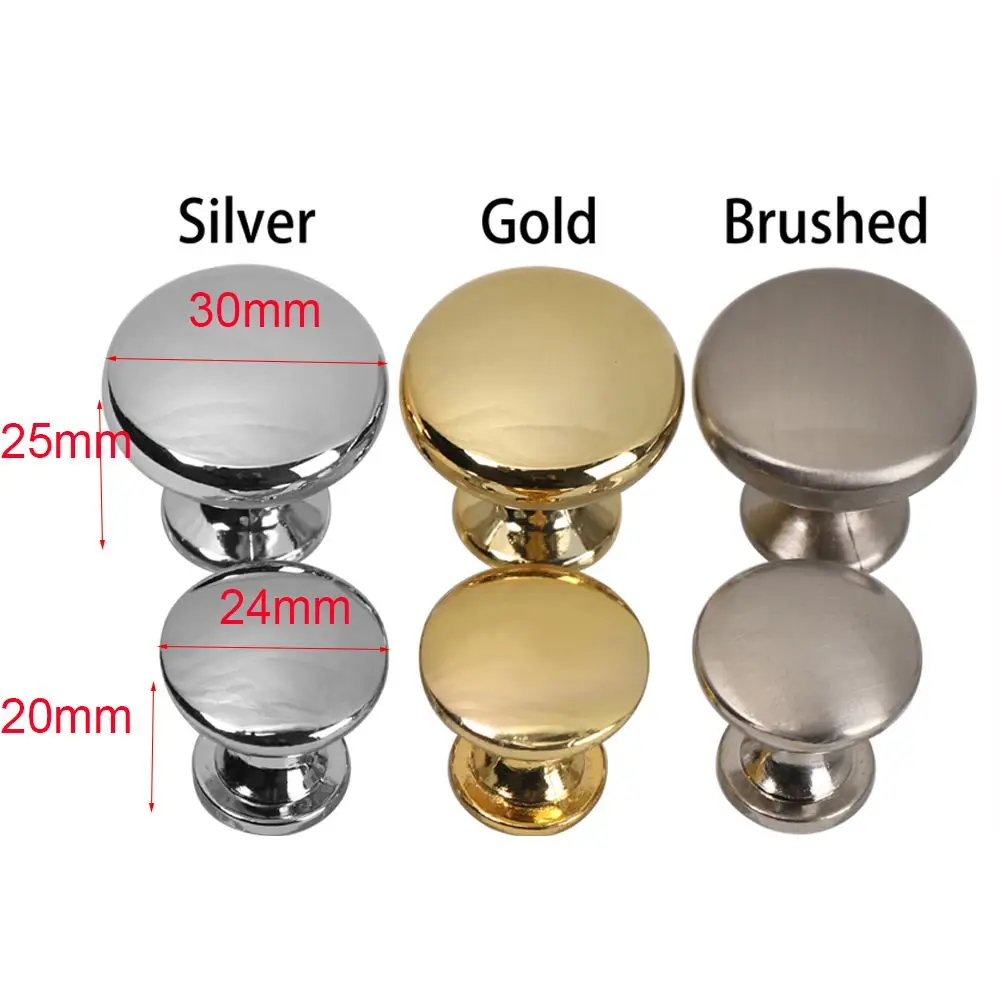 & Silver Mushroom Knobs | 24mm/30mm Dresser Hardware | Wardrobe Drawer Pulls - Thumbnail 5