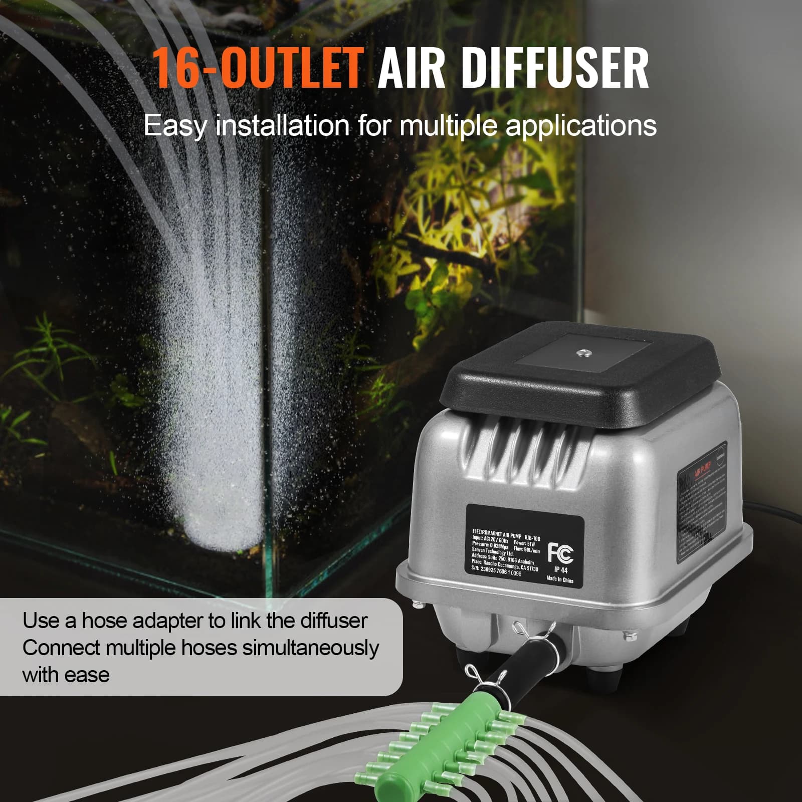 Aerator Pump | 90L/Min Linear Air Pump | Pond & Waste Water Treatment System - Thumbnail 4