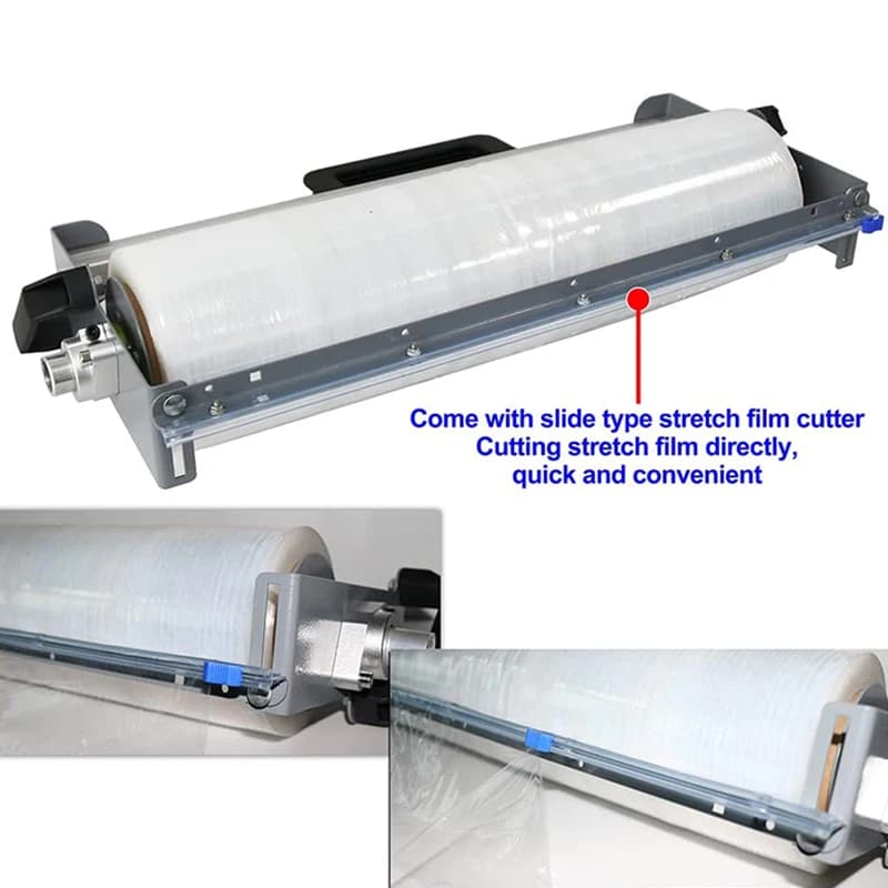 Hand-Held Stretch Wrap Dispenser | Manual Pallet Wrapping Tool | 30-50cm Adjustable Film Cutter - Thumbnail 2