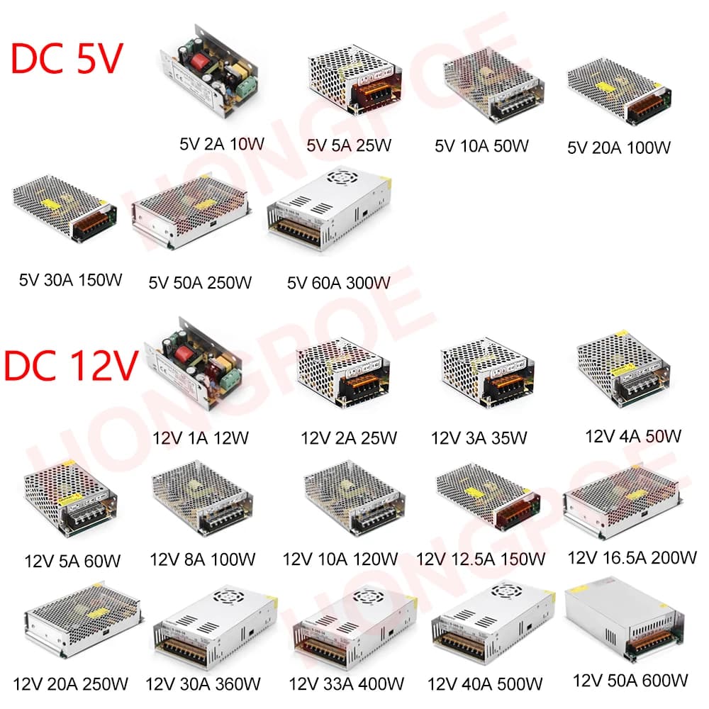 AC/DC Power Supply | 5V-48V 2A-30A Output | LED Strip & Device Driver - Thumbnail 4
