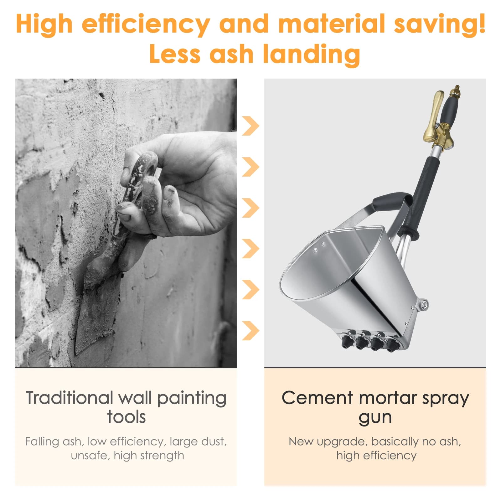 4 Jet Mortar Spray Gun | Hopper Design | Wall Cement & Plaster Application - Thumbnail 5