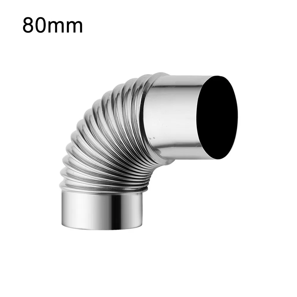 90-Degree Chimney Elbow | Heavy-Duty Stainless Steel | 60mm, 70mm, 80mm Flue Pipe for Wood Stoves - Thumbnail 4