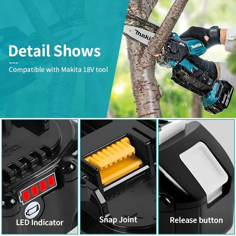 Makita 18V LXT Replacement Battery | 6.0Ah & 9.0Ah High-Capacity Li-ion | Compatible with BL1860, BL1850 - Thumbnail 6