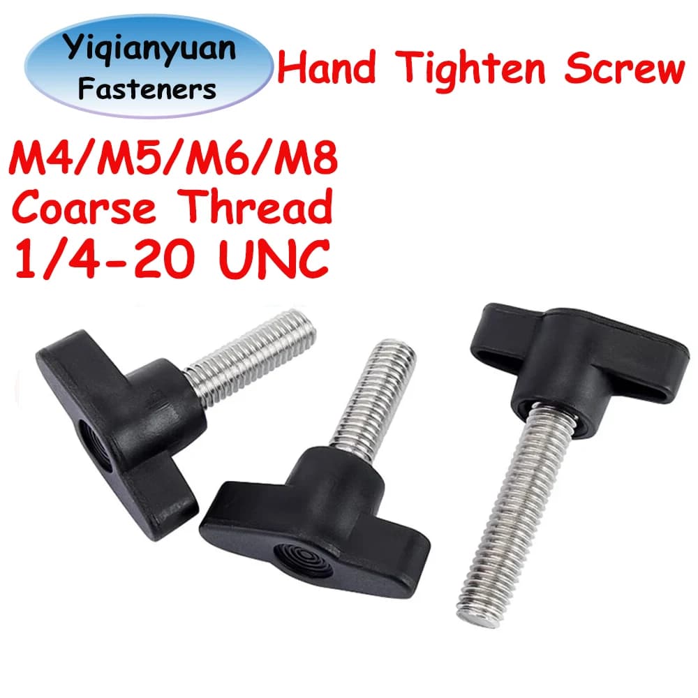 Adjustable Thumb Screws | M4-M8 Stainless Steel Z-Handle | Bakelite Hand Knob - Thumbnail 2