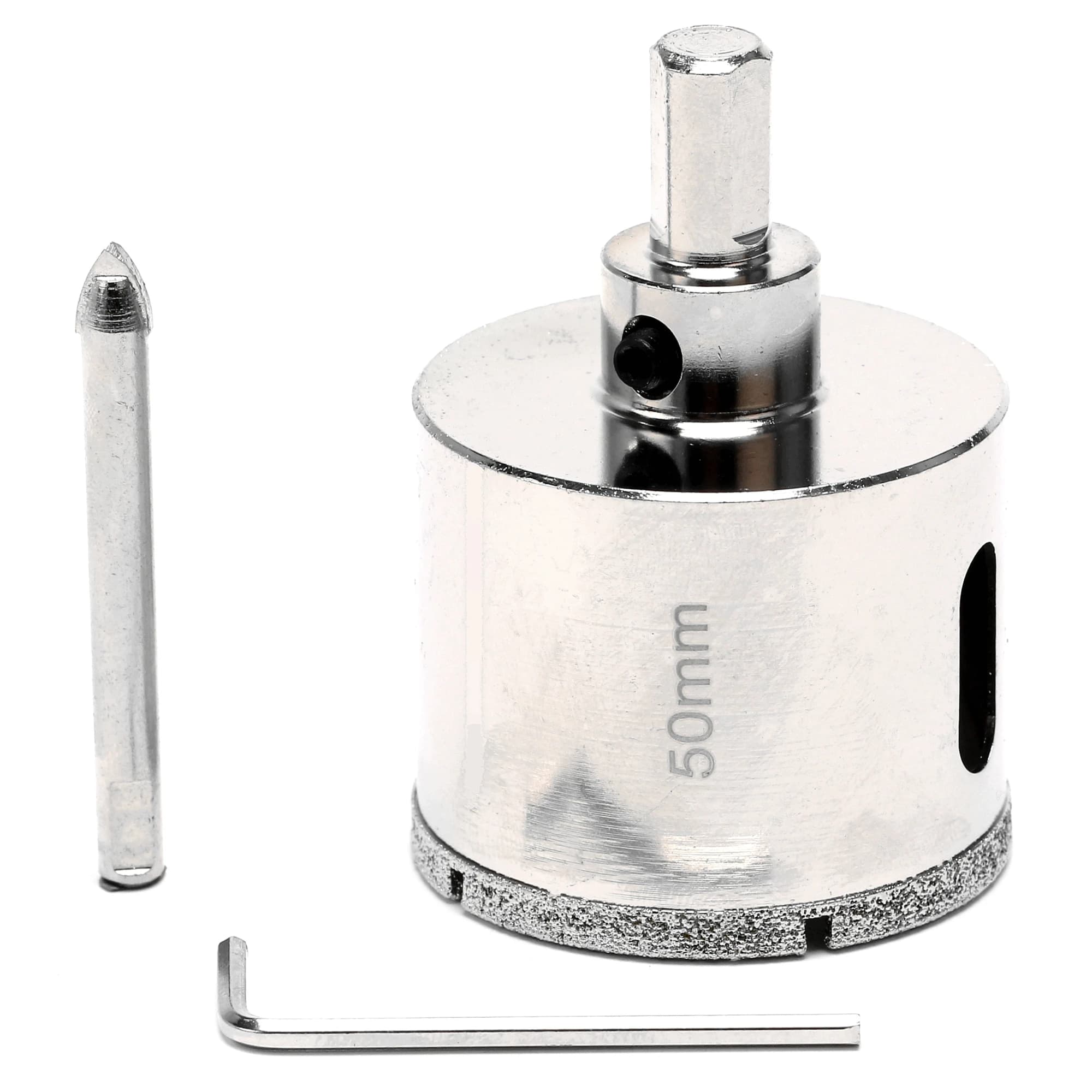 Diamond Hole Saw Kit | 18-125mm Core Bits for Granite, Stone & Glass | Hex Shank Drill Tool - Thumbnail 3