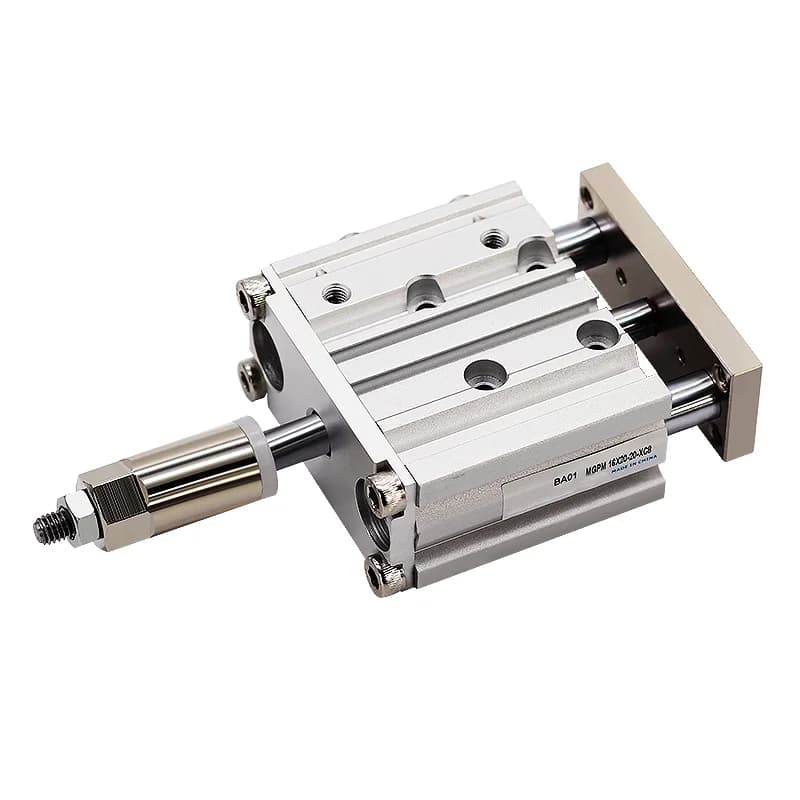 Series Compact 3-Axis Pneumatic Cylinder | 12mm & 16mm Bore | Adjustable Stroke Guide Rod Actuator - Thumbnail 3
