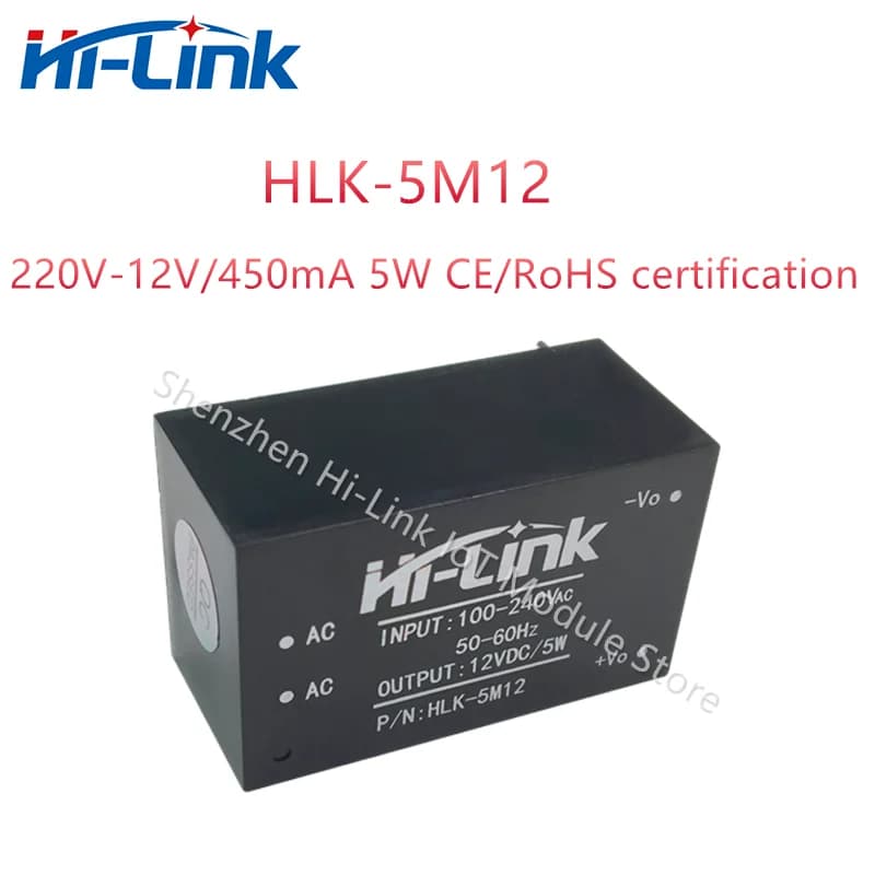 220V to 12V DC Power Converter | HLK-5M12 Mini Step-Down Module | High-Efficiency Voltage Regulator - Thumbnail 4