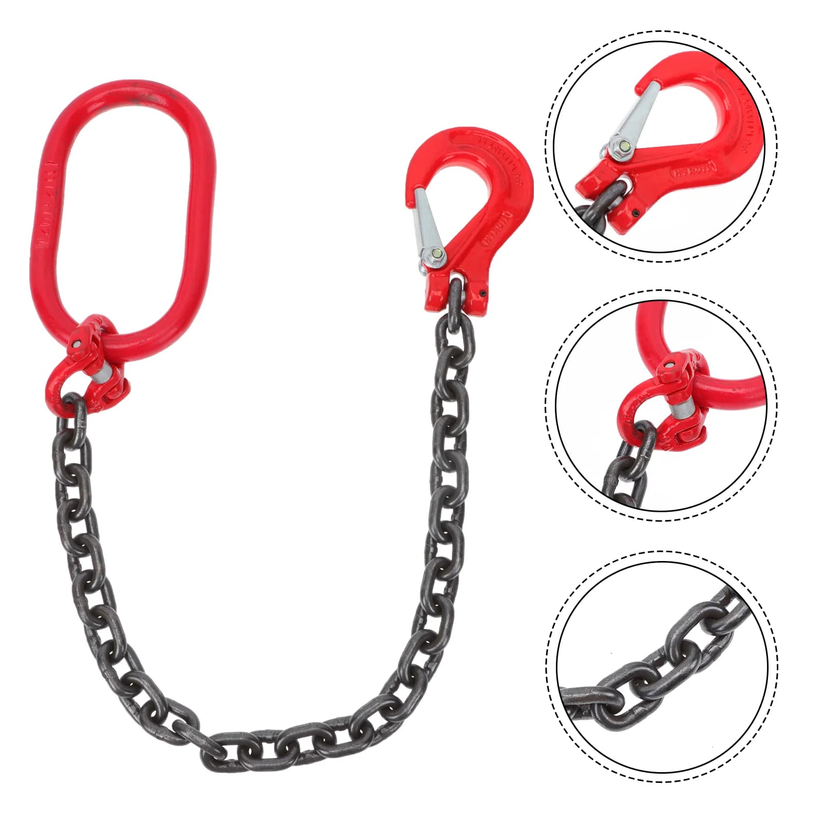 Heavy-Duty Manganese Steel Chain Sling | Single Leg with Hook | Waterproof & Corrosion-Resistant - Thumbnail 3