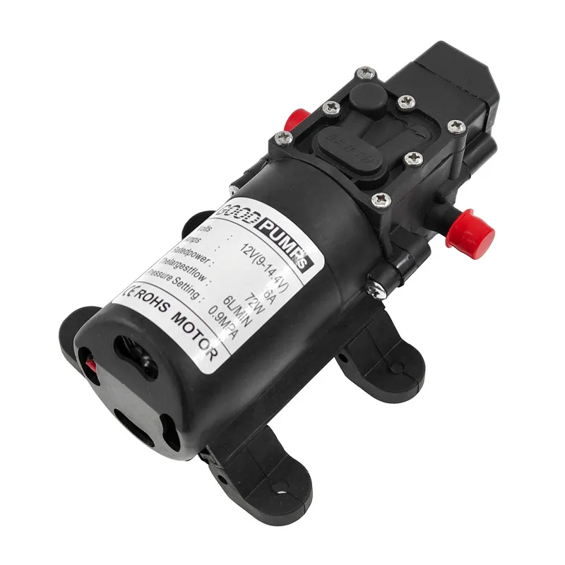 12VDC High Pressure Diaphragm Pump | 72W 6L/Min Automatic Switch | Reflux Pump for Car Washing & Spraying - Thumbnail 2