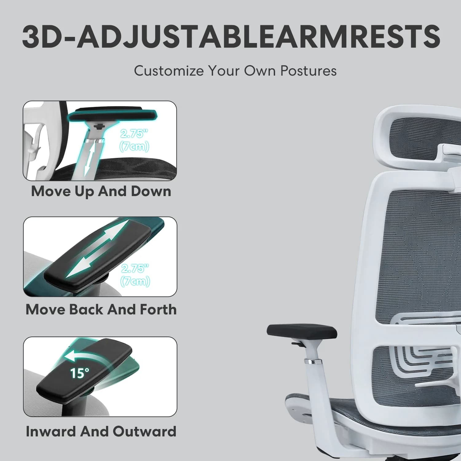Back Mesh Office Chair | Ergonomic Rocking & Swivel Design | Rolling Desk Chair with Lumbar Support Pillow - Thumbnail 4