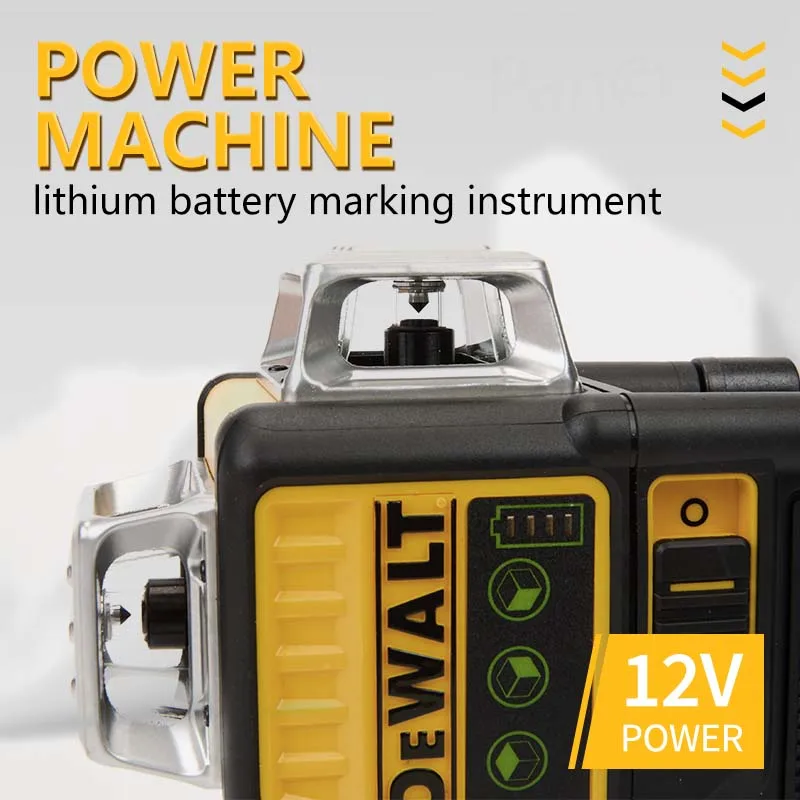 DeWalt DW089LG Self-Leveling Green Laser Level | 3x360° Lines | 12V Outdoor Construction Grade - Thumbnail 6
