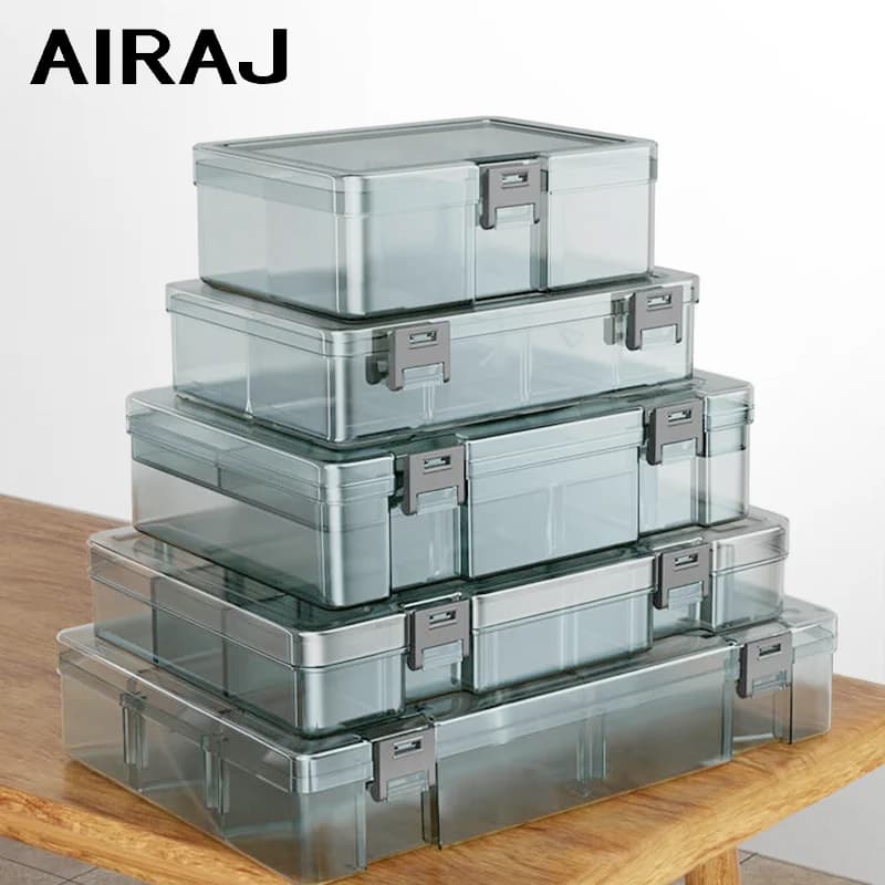 Plastic Tool Box | Transparent High-Hardness Storage | Thickened Pressure-Resistant Case - Thumbnail 2