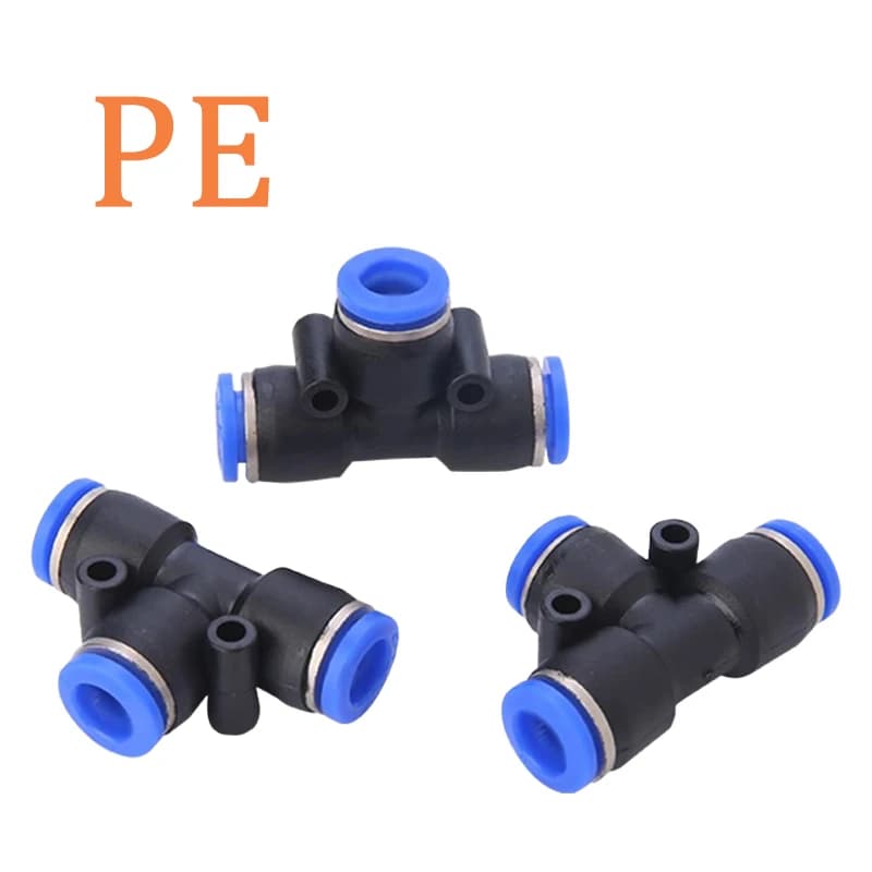Pneumatic Quick-Connect Fittings Kit | 5-Piece Set | 4mm to 16mm for PE/PU Air Hose - Thumbnail 6