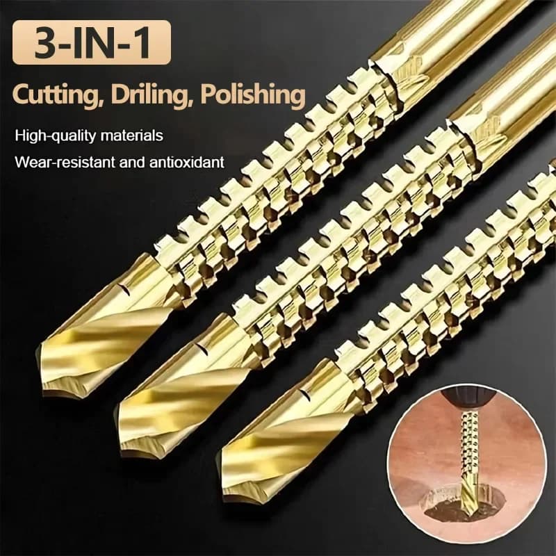HSS Twist Drill Bits | 3-8mm Titanium Coated | Jagged Saw Spiral for Composite Materials - Thumbnail 4