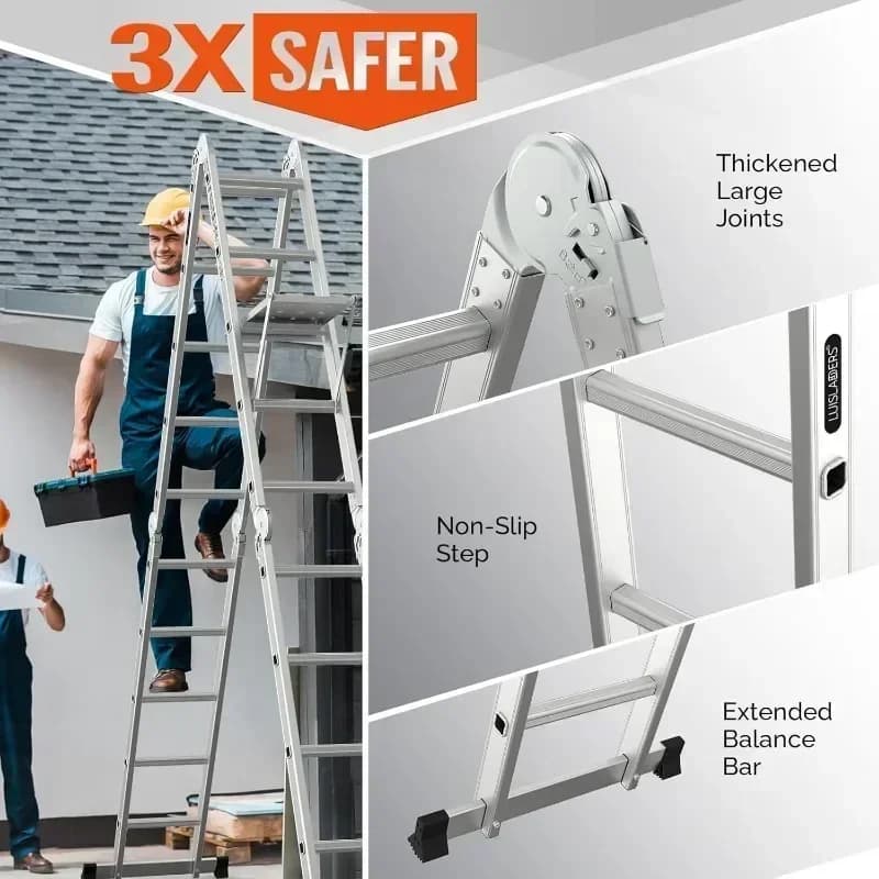 7-in-1 Combination Ladder | Heavy-Duty Aluminum Multi-Purpose | EN 131 Standard Extension - Thumbnail 4