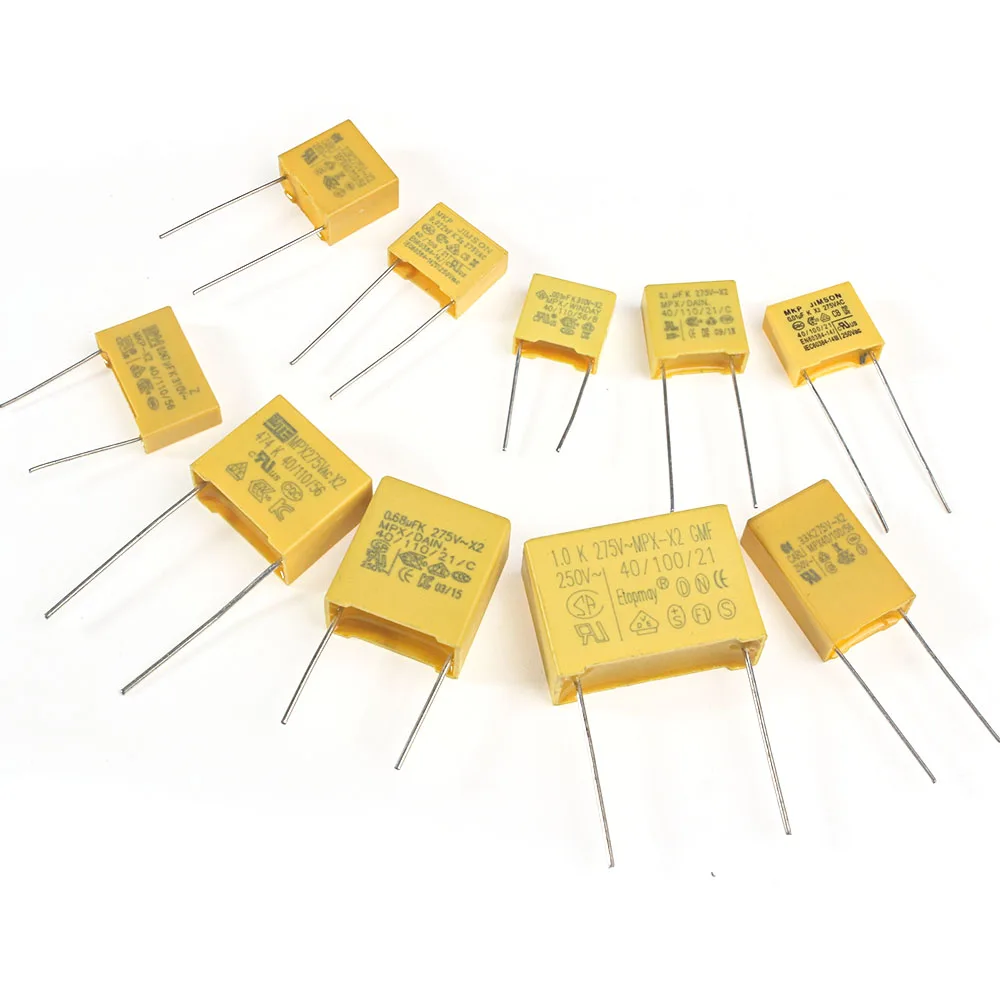 X2 Capacitor Assortment Kit | 275VAC Polyester Film | 0.047µF to 1µF Values | 50-Piece Pack - Thumbnail 4