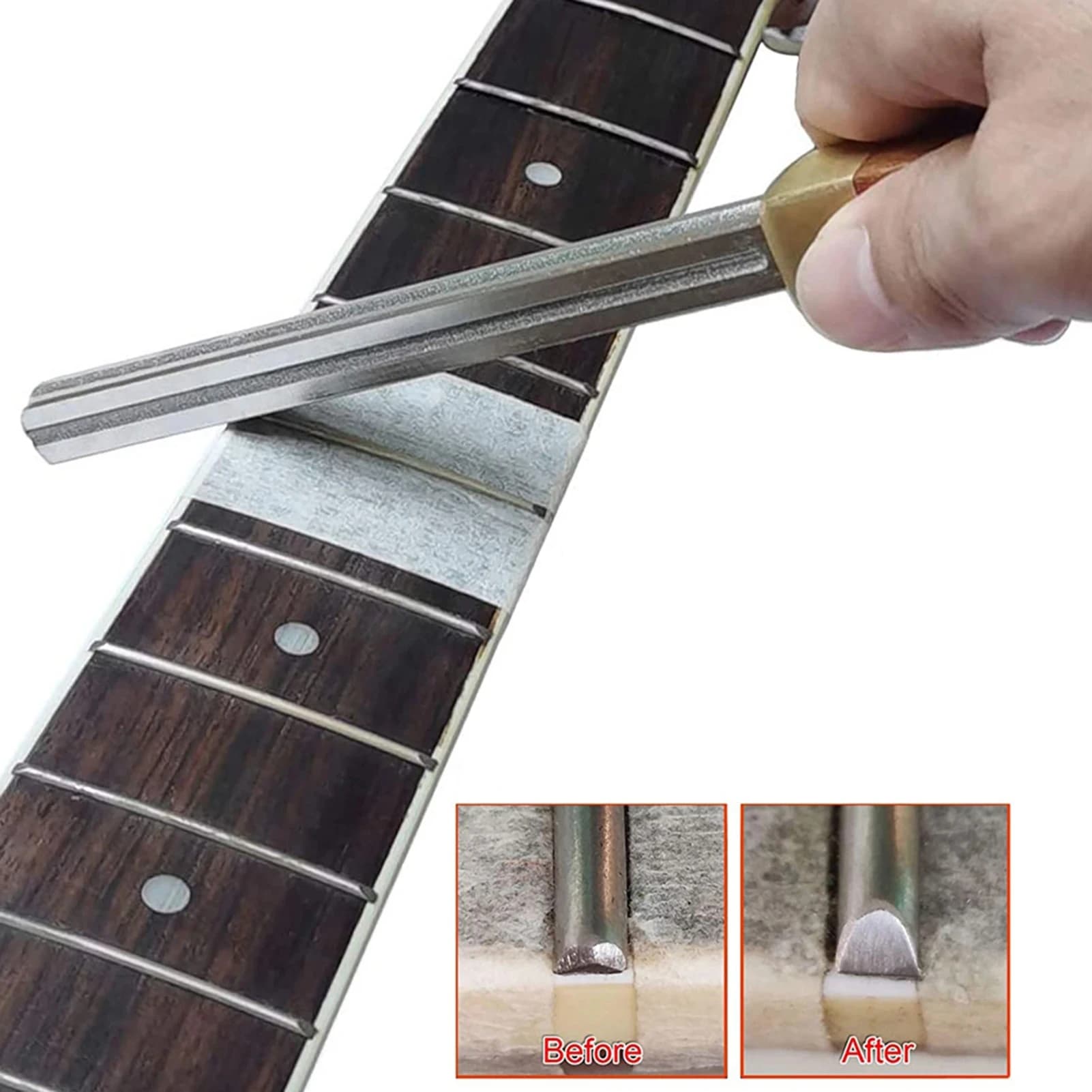 Guitar Fret File Set | 4-Sided Precision Tool with Fingerboard Protectors - Thumbnail 5
