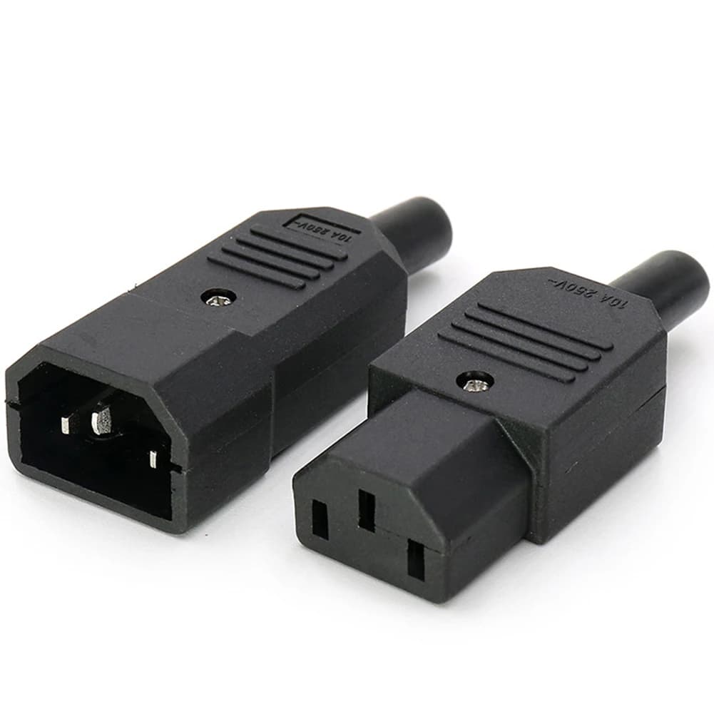 IEC320 C14 to C13 Power Connector | 250V 10A Rated | Screw Terminal for Printers & PDUs - Thumbnail 3