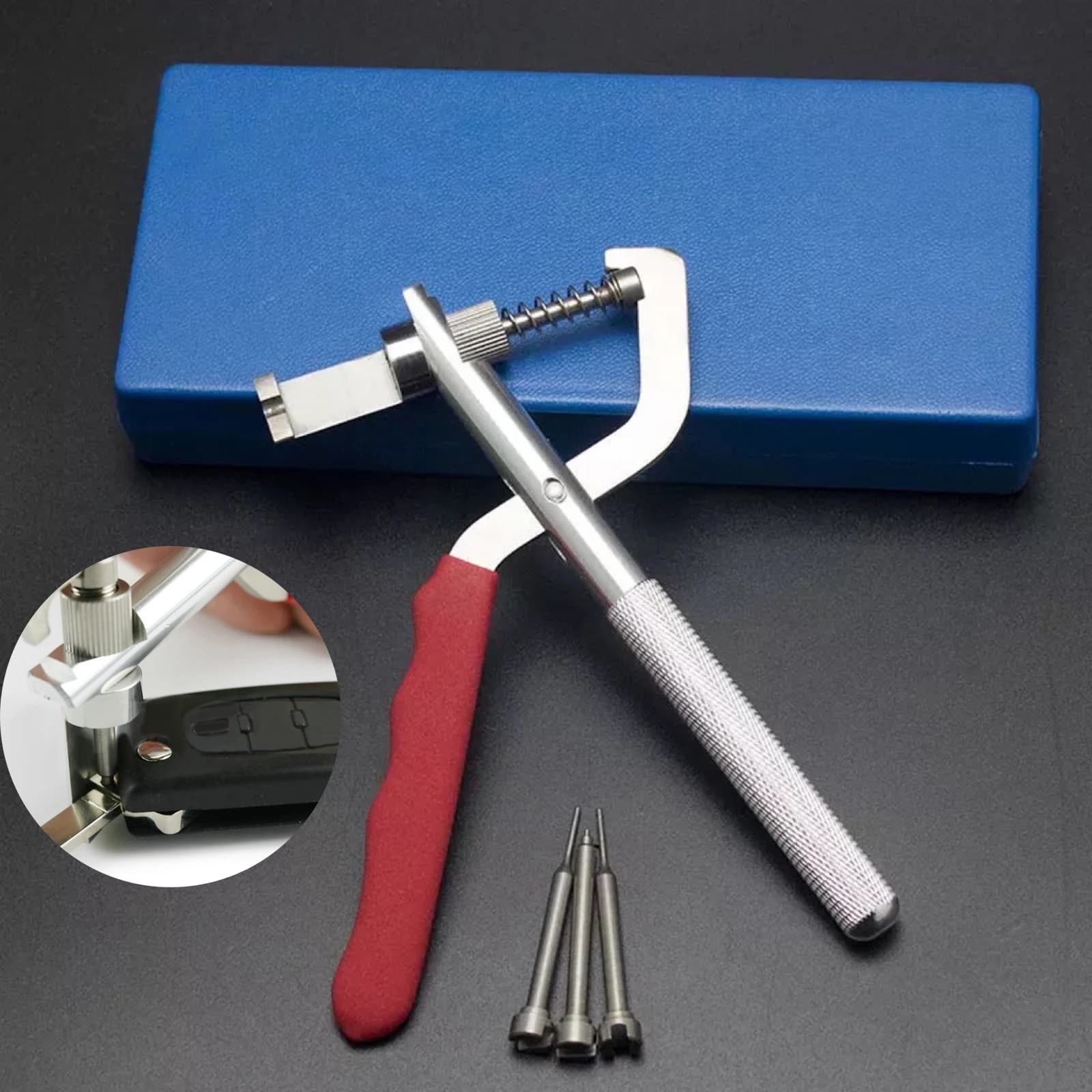 Key Disassembly Tool Kit | Durable Blade Pin Remover | Folding Key Repair Clamp & Pliers - Thumbnail 2