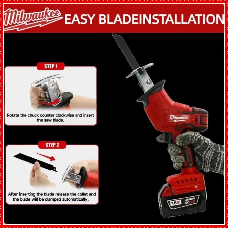 Milwaukee 18V Cordless Reciprocating Saw | Brushless Motor | Wood & Metal Cutting Power Tool - Thumbnail 6