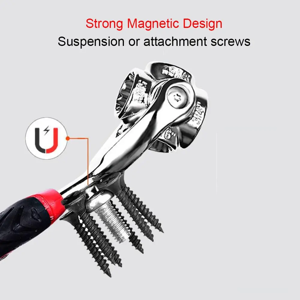 Universal Wrench 48 in 1 Socket Wrench with 360 Degree Rotating Head Spanner Tool for Home Bicycle Car Repair - Thumbnail 3