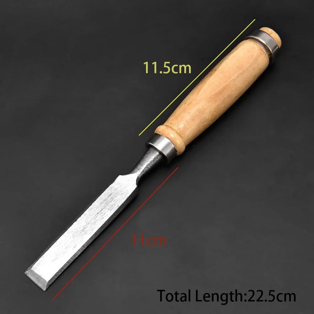 Wood Carving Chisel Set | 4-Piece Chrome-Vanadium Steel Blades | Ergonomic Beech Handles - Thumbnail 6