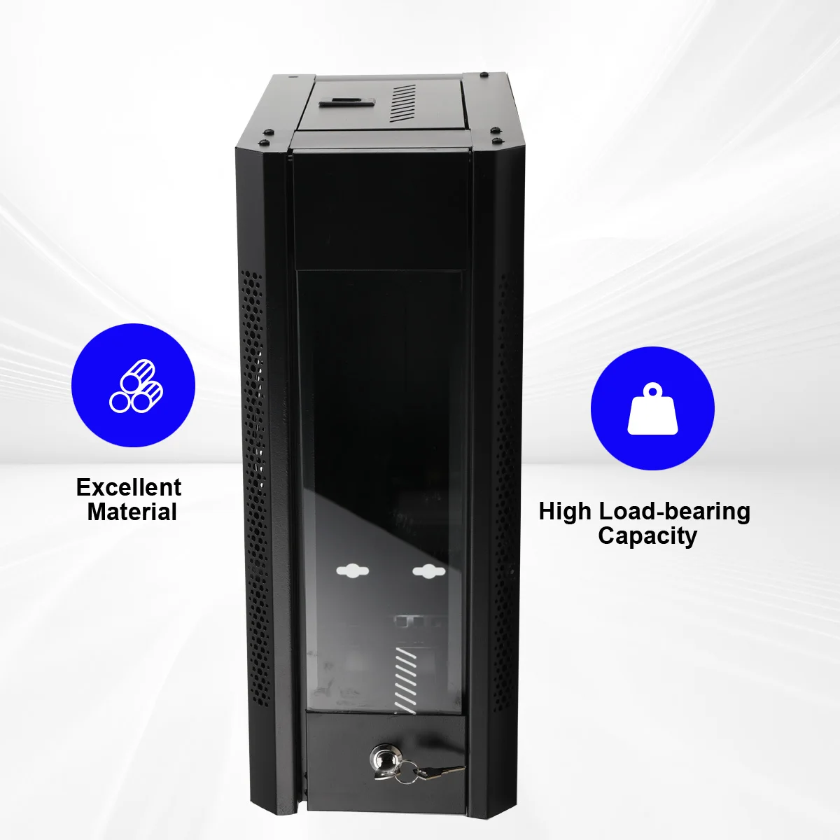 4U Wall-Mount Server Rack | Secure Locking Cabinet | Network Enclosure - Thumbnail 4