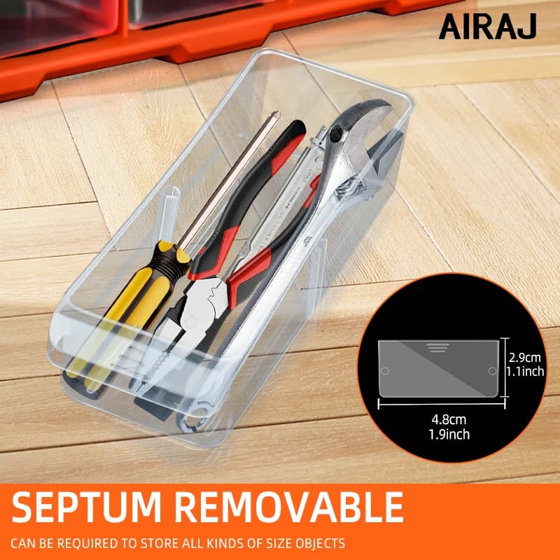 39-Drawer Parts Storage Box | Heavy-Duty Wall-Mounted Organizer | Tool & Electronic Component Case - Thumbnail 6