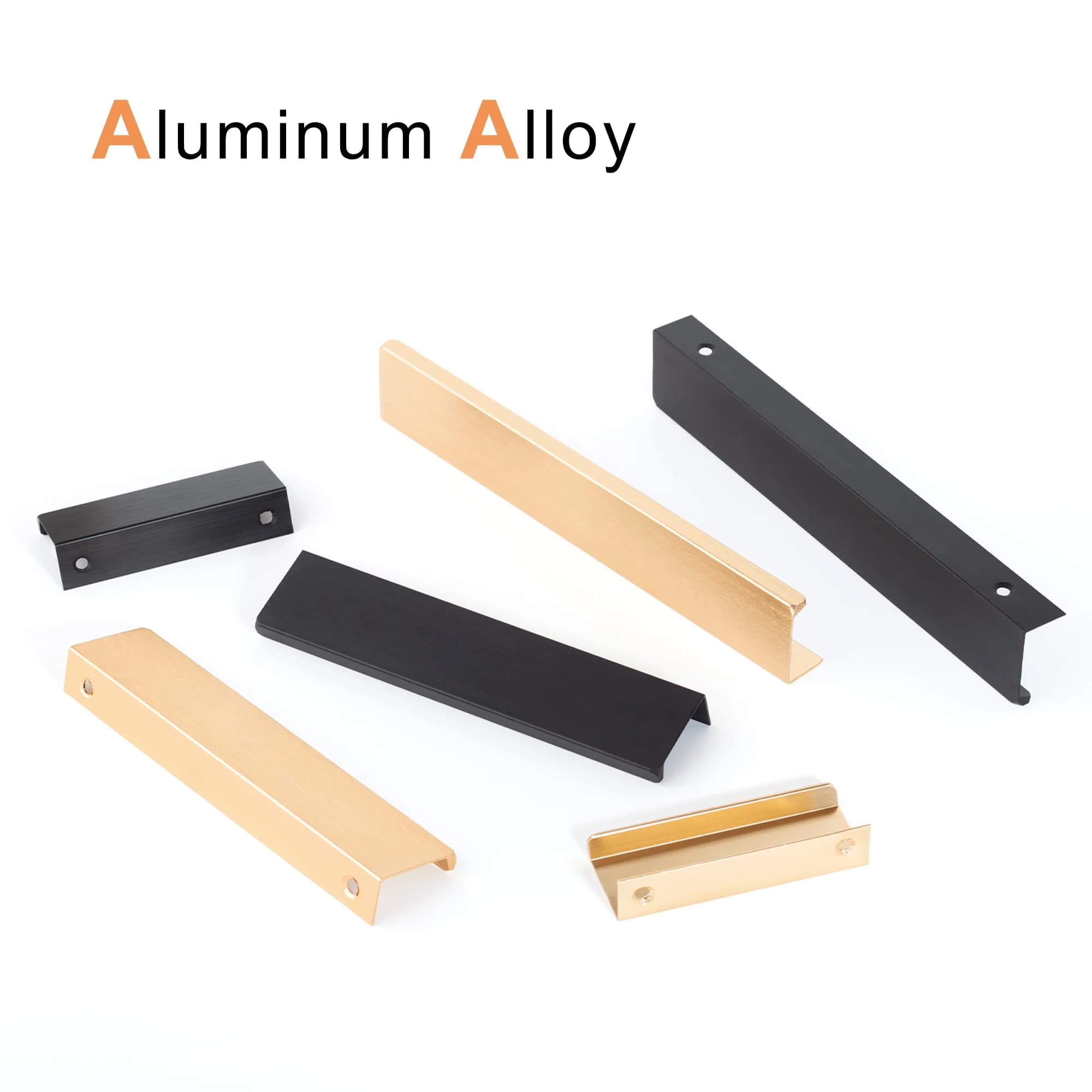 Drawer Handles | 2PCS Invisible Edge Pulls | Golden & Black Aluminum Alloy - Thumbnail 3