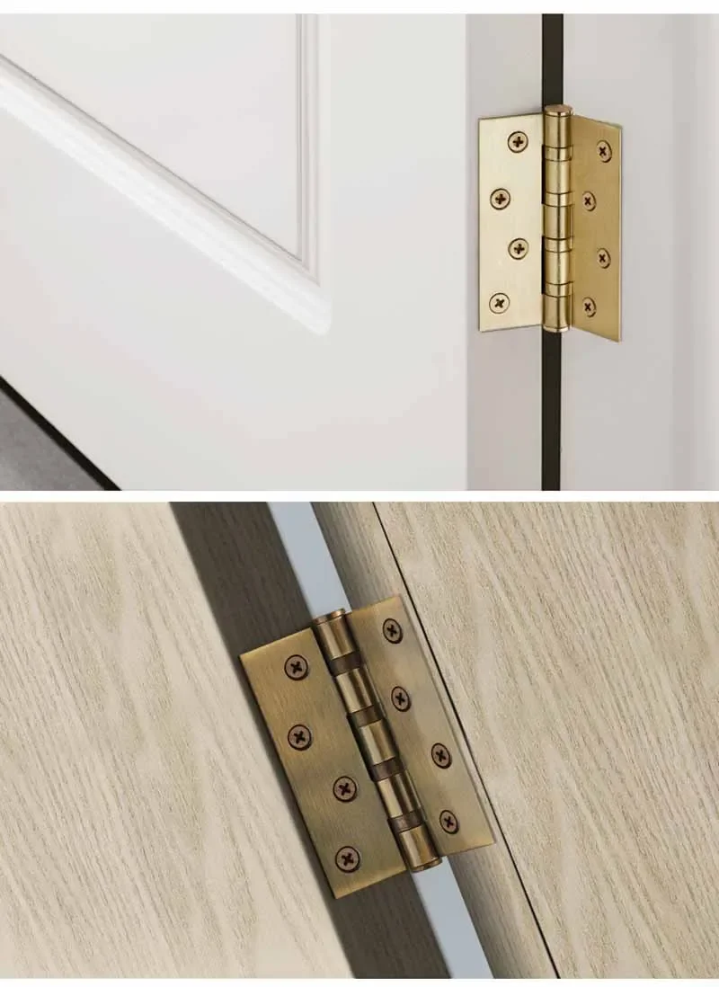 Duty Stainless Steel Mute Hinges | 4/5 Inch With Screws | For Thickened Wood & Room Doors - Thumbnail 5