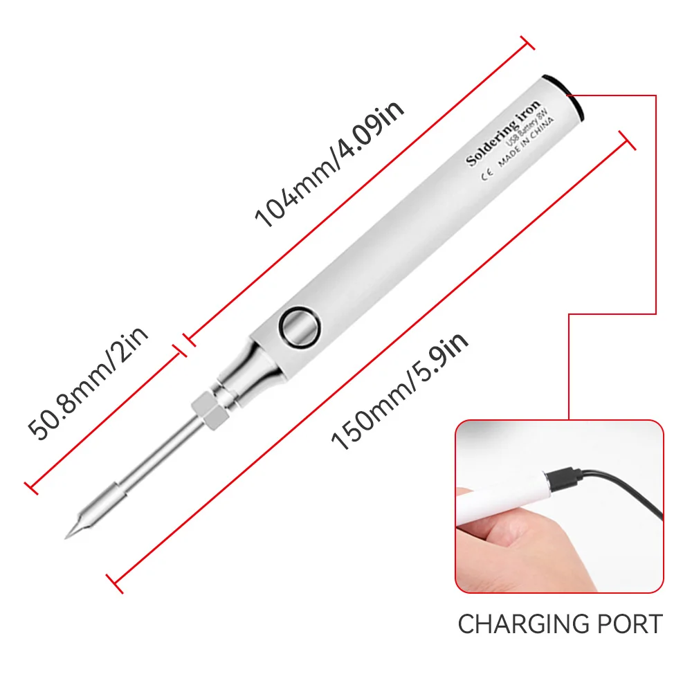 Cordless Soldering Iron | 8W USB-C Rechargeable | Portable Temperature Control for DIY & Electronics - Thumbnail 4