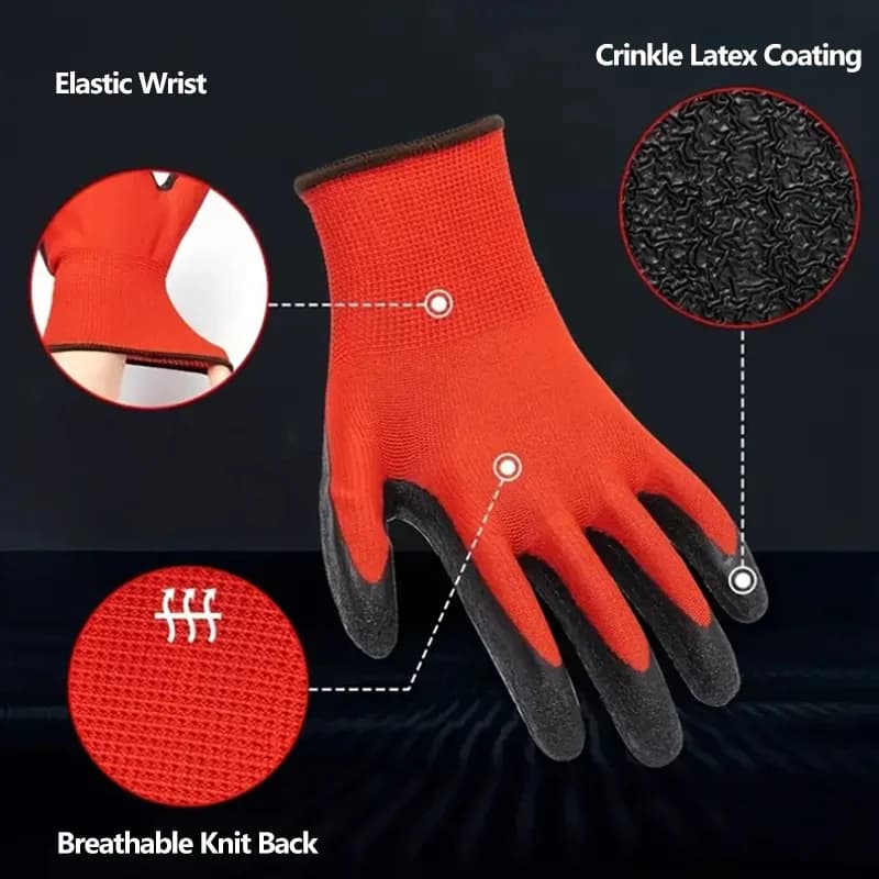 Anti-Slip Work Gloves | High Grip & Wear-Resistant | Industrial Labor Protection - Thumbnail 4