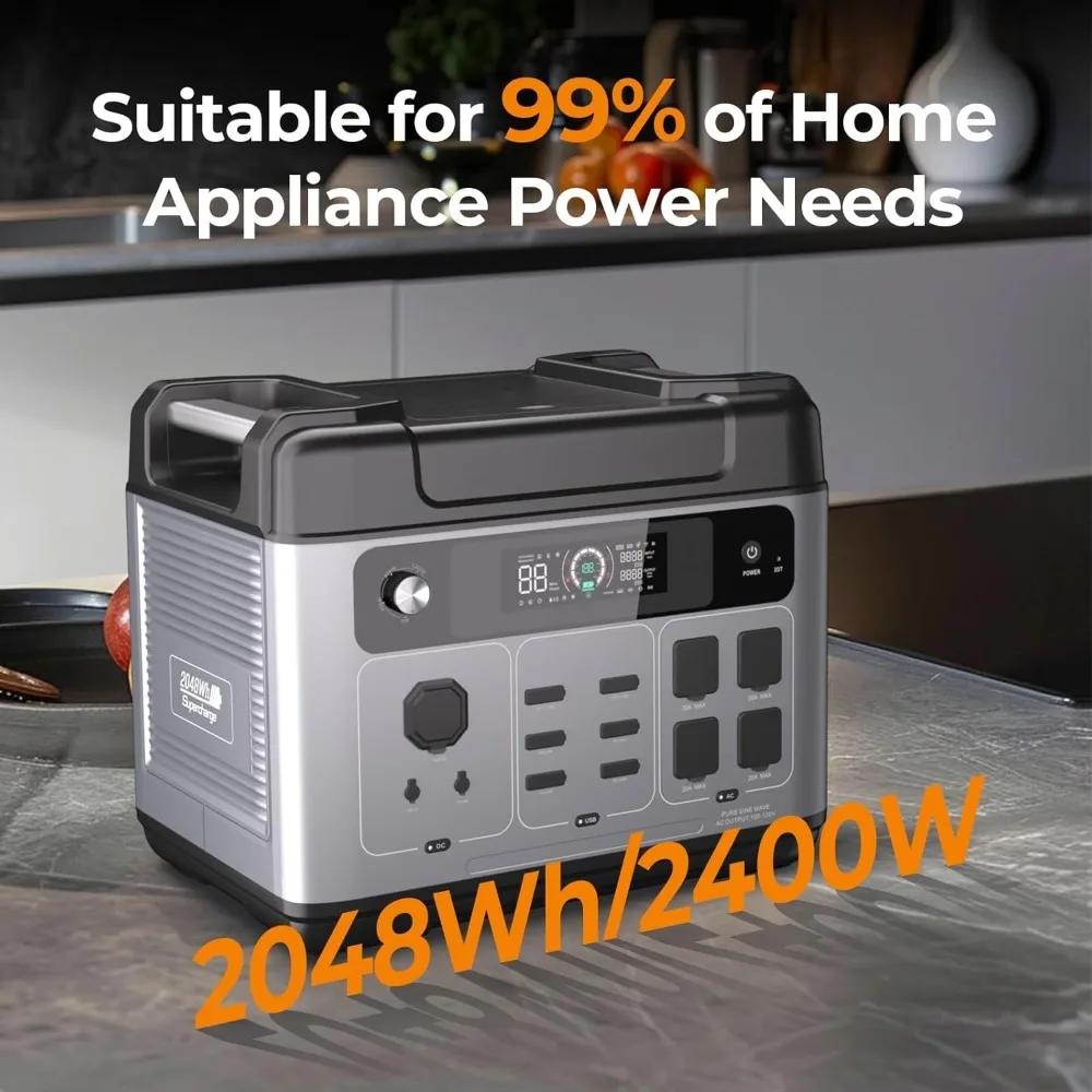 Plus Solar Power Station | 2048Wh Capacity | 2400W Output with 200W Solar Panel | Fast Charging & Smart App Control - Thumbnail 3