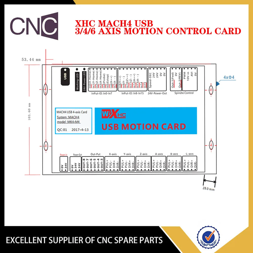 CNC Motion Control Card | 4/6-Axis USB Controller for Mach4 Engraving & Milling Machines - Thumbnail 3
