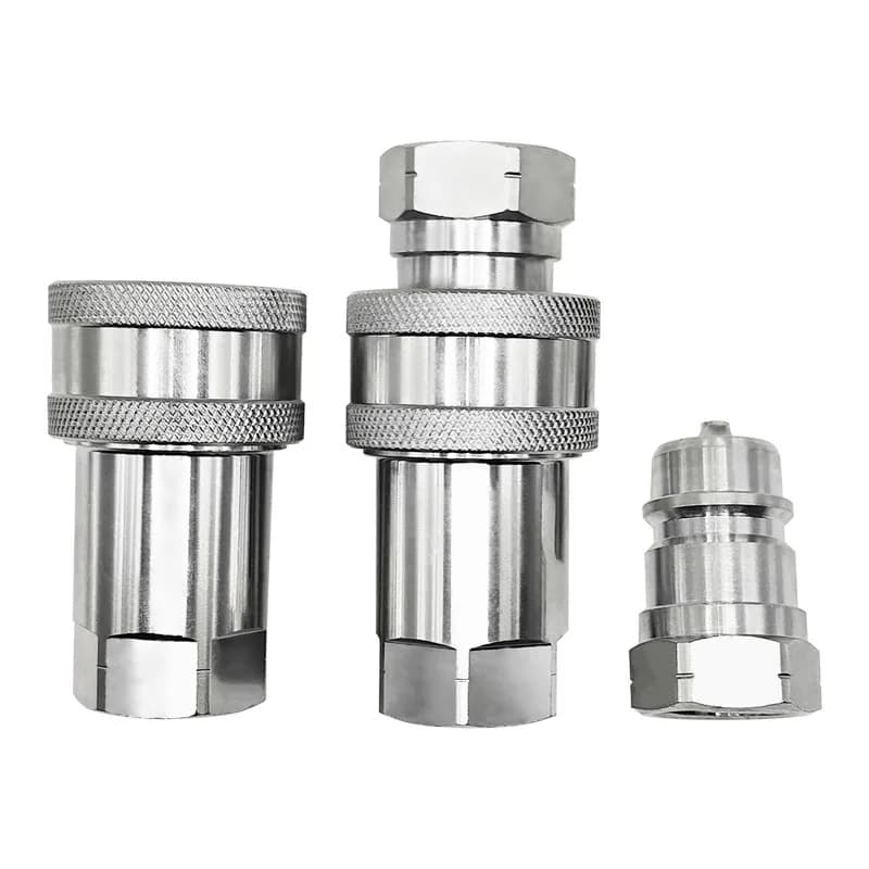 High-Pressure Hydraulic Quick Coupler | 1/2 NPT Thread | ISO A Series Male & Female Connector - Thumbnail 2