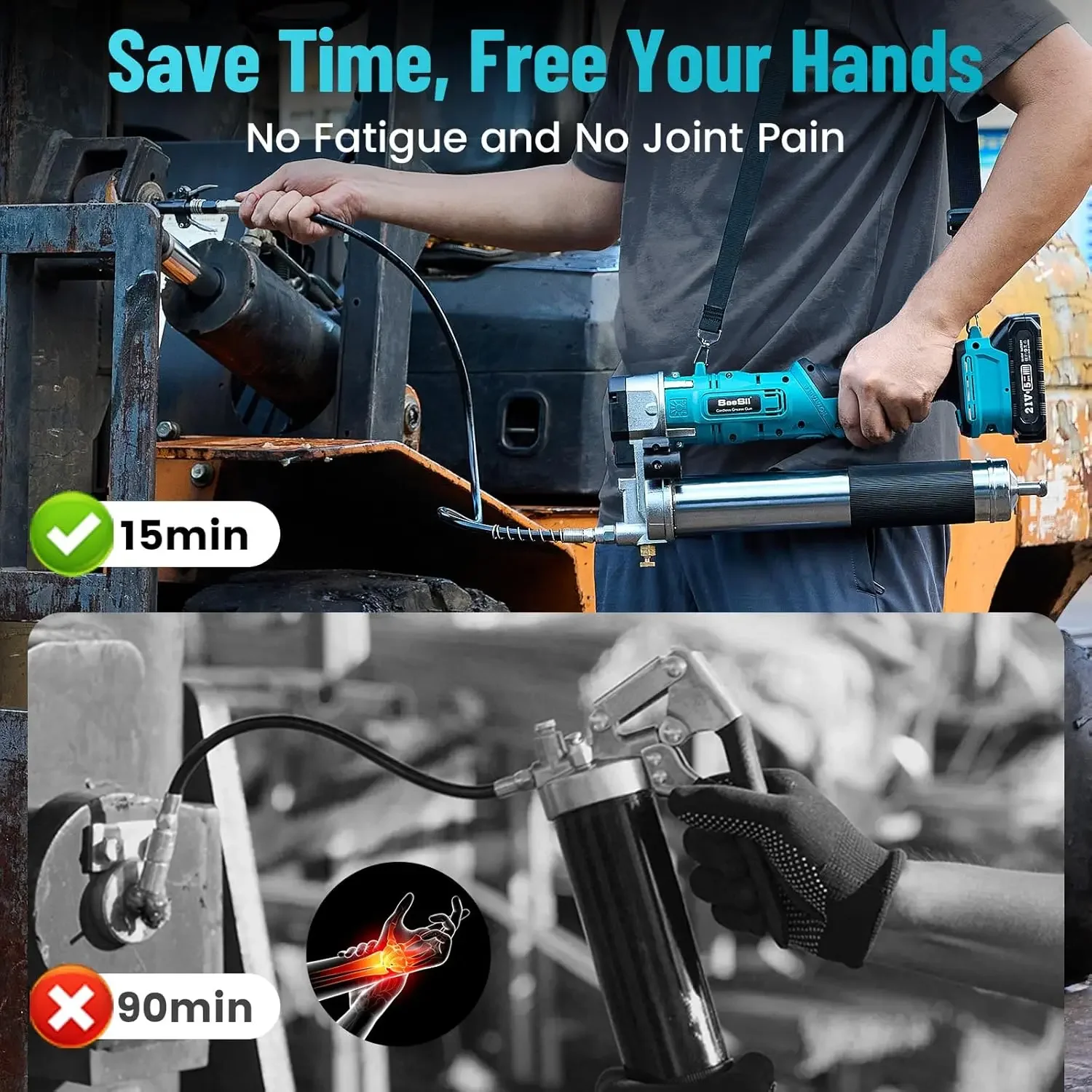 Makita 18V Cordless Grease Gun | 12,000 PSI High-Pressure Lubricator | 5.3oz/min Flow Rate - Thumbnail 4