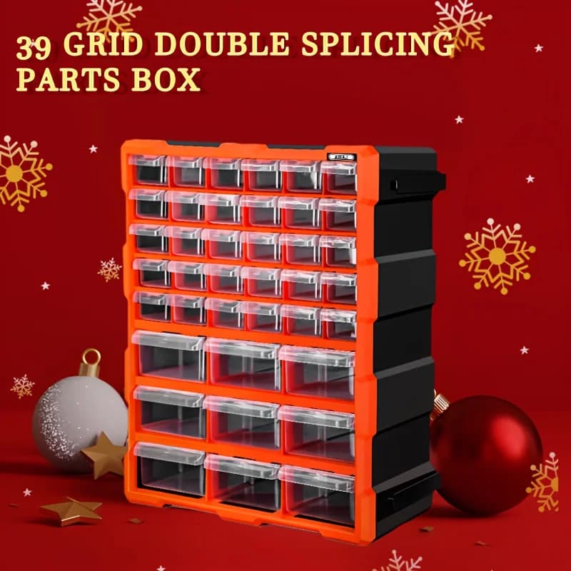 39-Drawer Parts Storage Box | Heavy-Duty Wall-Mounted Organizer | Tool & Electronic Component Case - Thumbnail 4