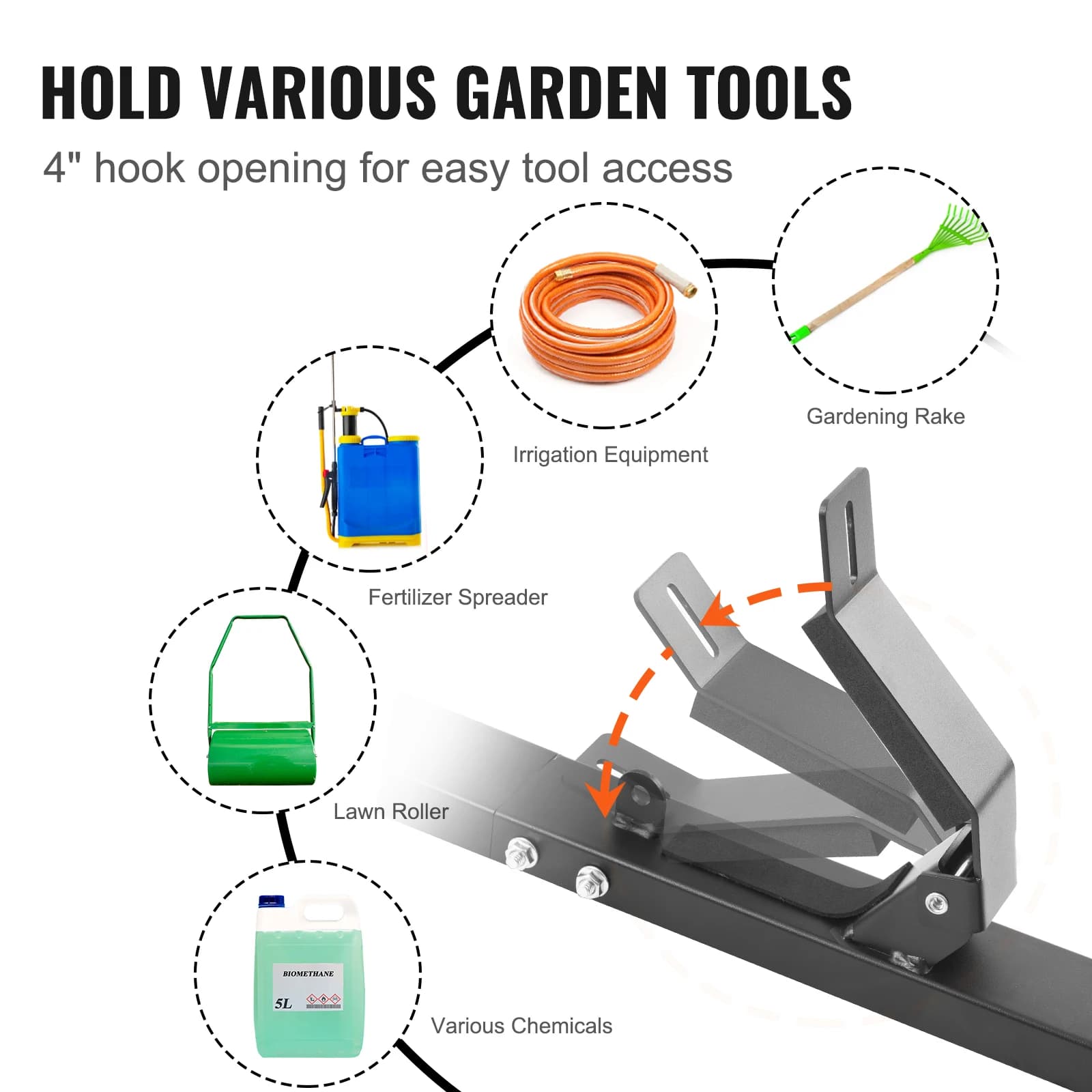 2-3 Tool Trimmer Rack | Heavy-Duty Vertical Carrier for Pickup & Trailer Mount - Thumbnail 6