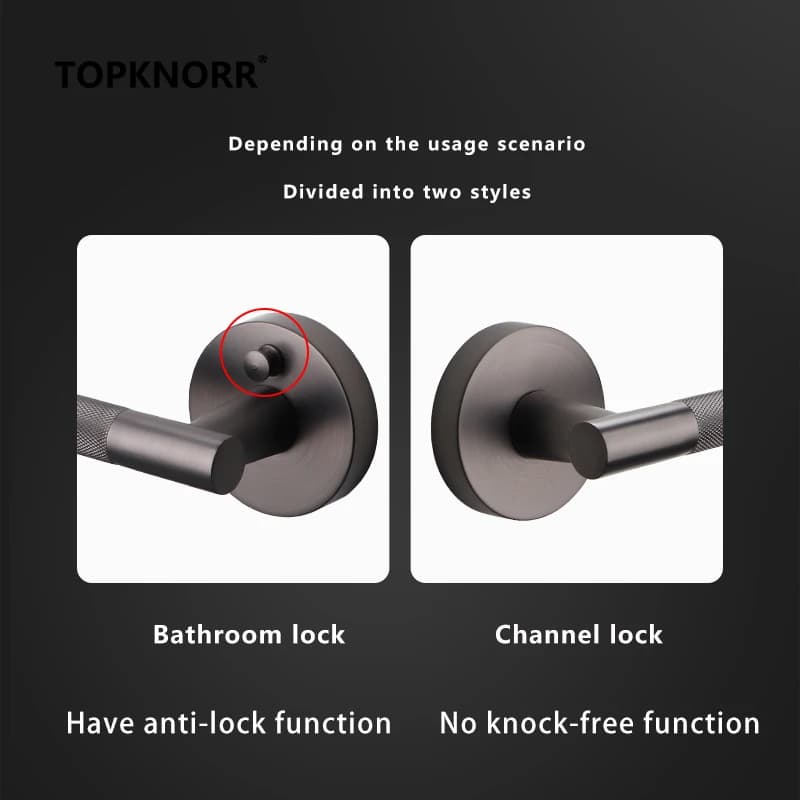 Bathroom Privacy Lock | Single Tongue Ball Passage Lock | Safe Interior Door Handle for Bedroom - Thumbnail 5