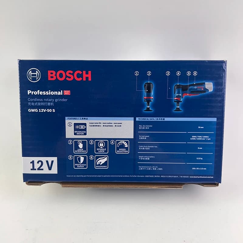 Bosch GWG 12V-50S Cordless Straight Grinder | 12V Electric Sander | Household & DIY Power Tool - Thumbnail 6